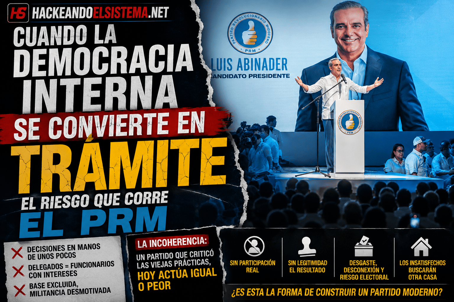 Cuando la democracia interna se convierte en un trámite: el riesgo que corre el PRM