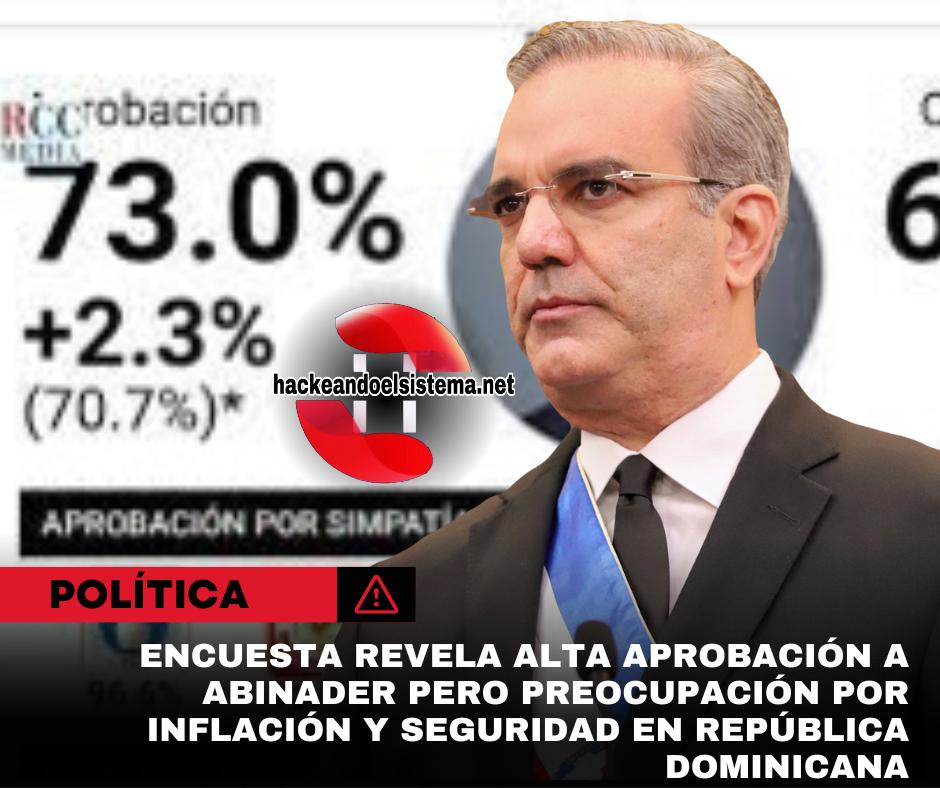 Encuesta revela alta aprobación a Abinader pero preocupación por inflación y seguridad en República Dominicana
