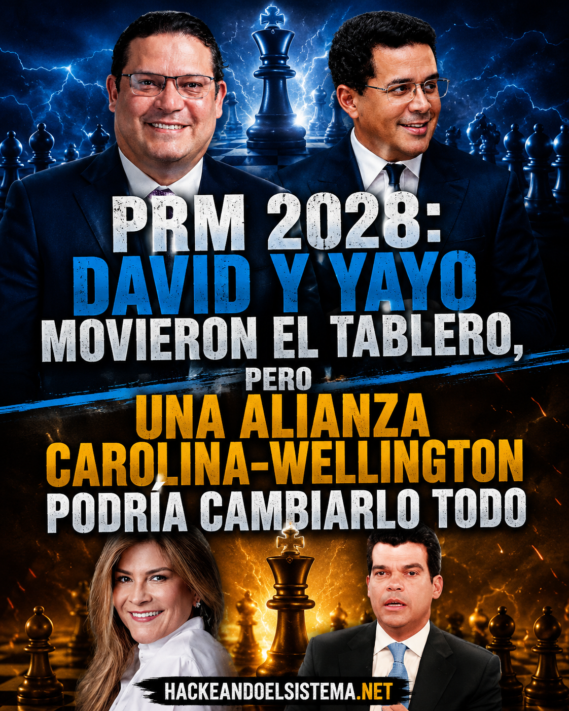 PRM 2028: David y Yayo movieron el tablero, pero una alianza Carolina-Wellington podría cambiarlo todo