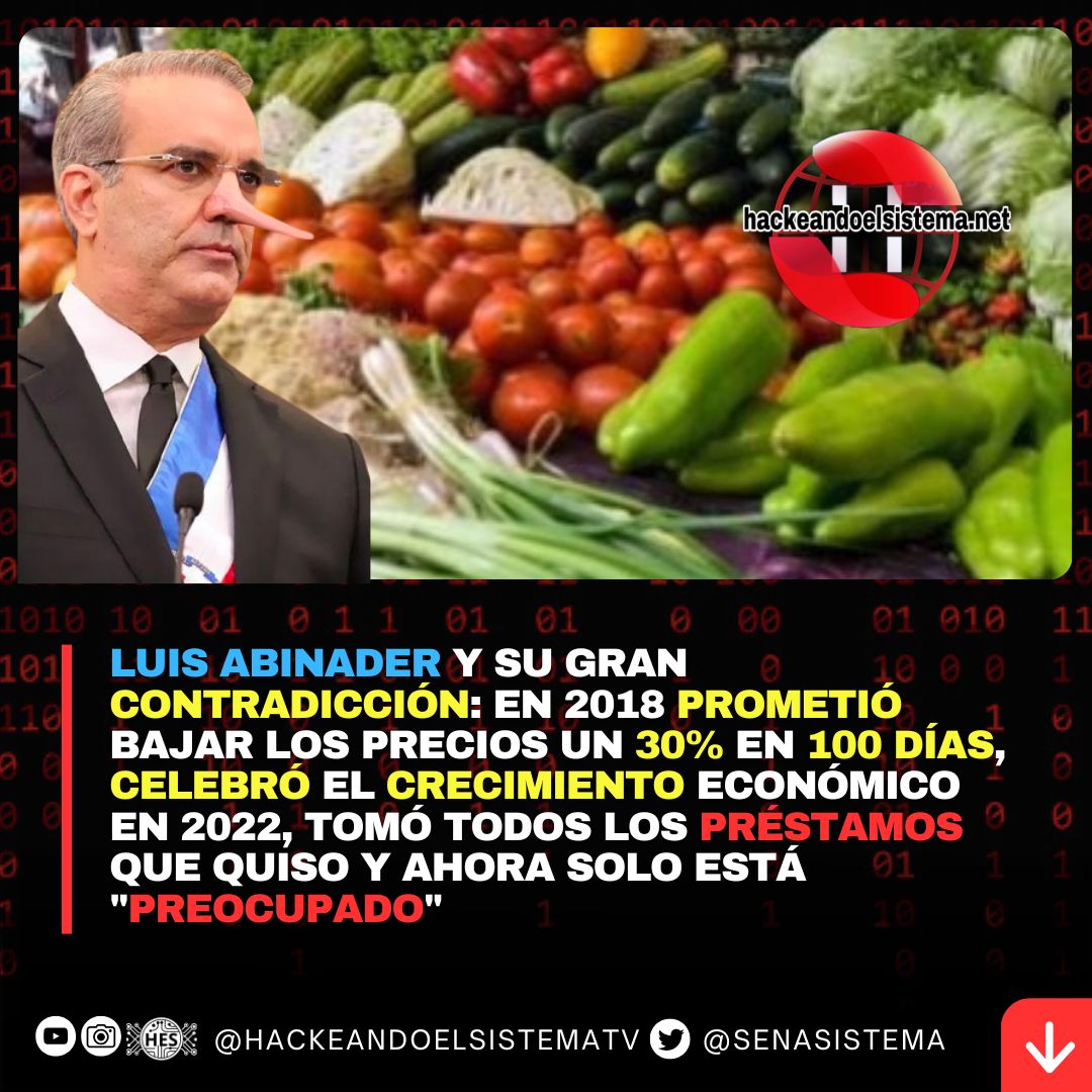 Luis Abinader y su gran contradicción: En 2018 prometió bajar los precios un 30% en 100 días, celebró el crecimiento económico en 2022, tomó todos los préstamos que quiso y ahora solo está "preocupado"
