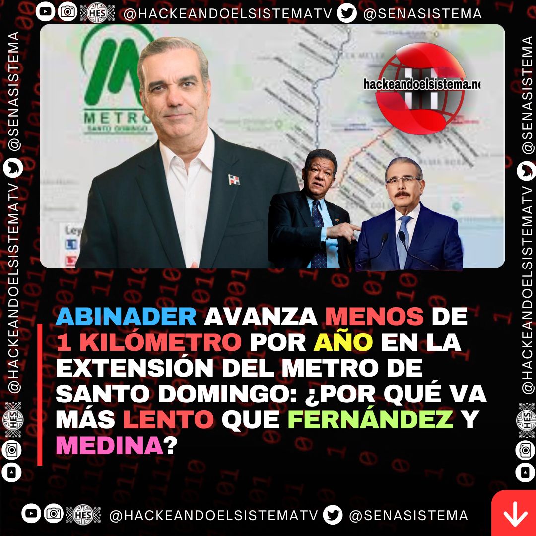 Abinader avanza menos de 1 kilómetro por año en la extensión del Metro de Santo Domingo: ¿Por qué va más lento que Fernández y Medina?