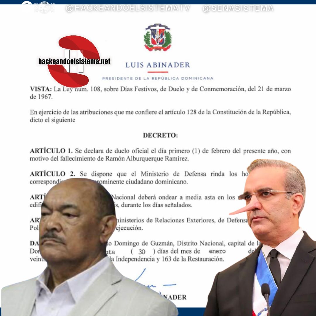 El único decreto que Abinader le concedió a Ramón Alburquerque fue despues de su muerte de Duelo nacional (Mientras las áreas que este manejaba como nadie en RD la ocupan arribistas amigos del presidedente)