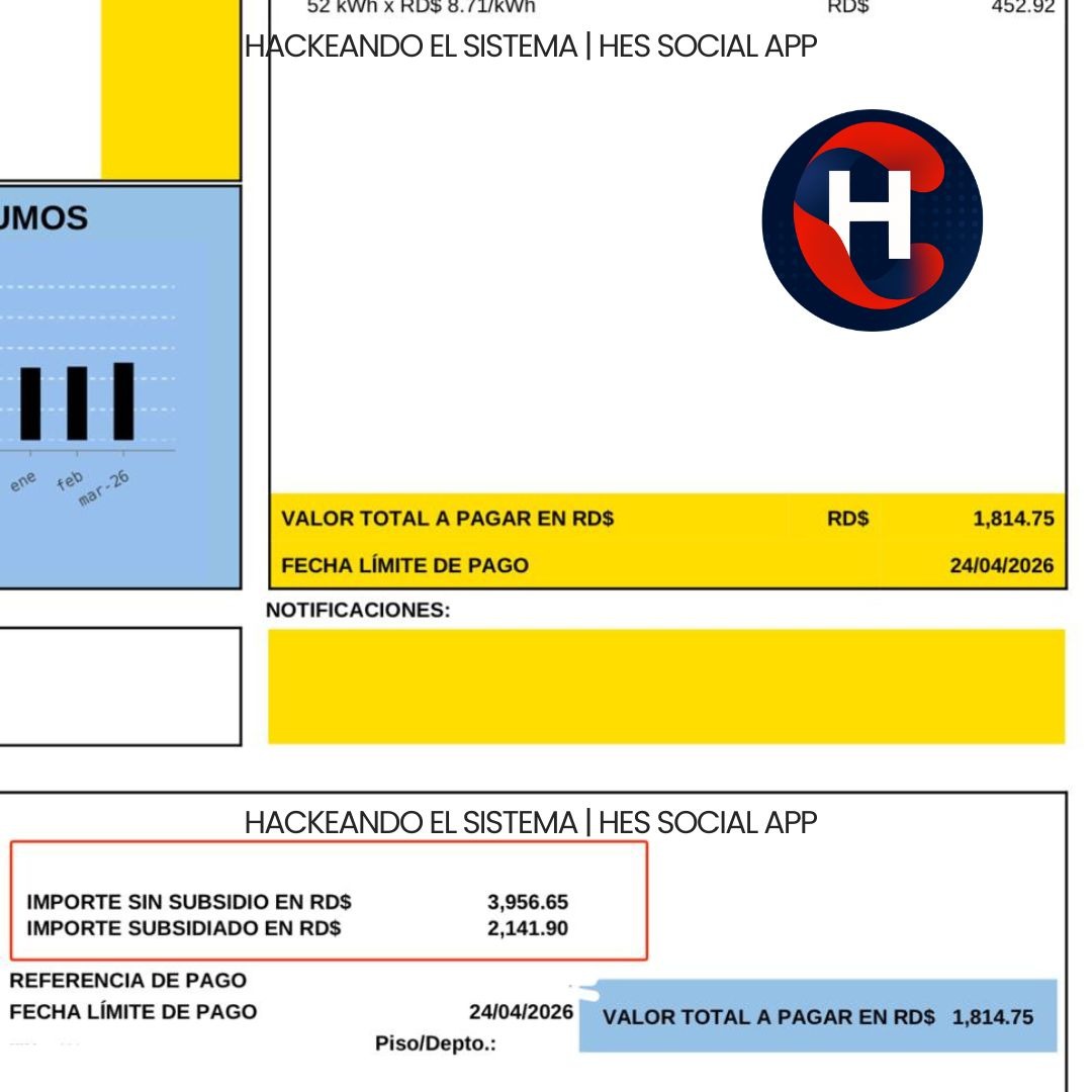 La factura eléctrica en la República Dominicana tiene unas informaciones media rara, que se tienen que observar con cuidado