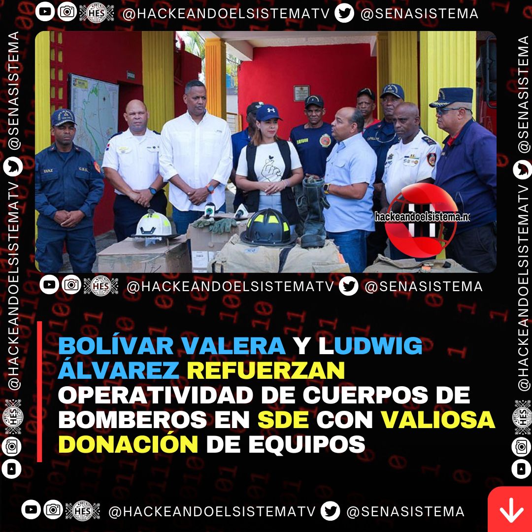 Bolívar Valera y Ludwig Álvarez refuerzan operatividad de cuerpos de bomberos en SDE con valiosa donación de equipos