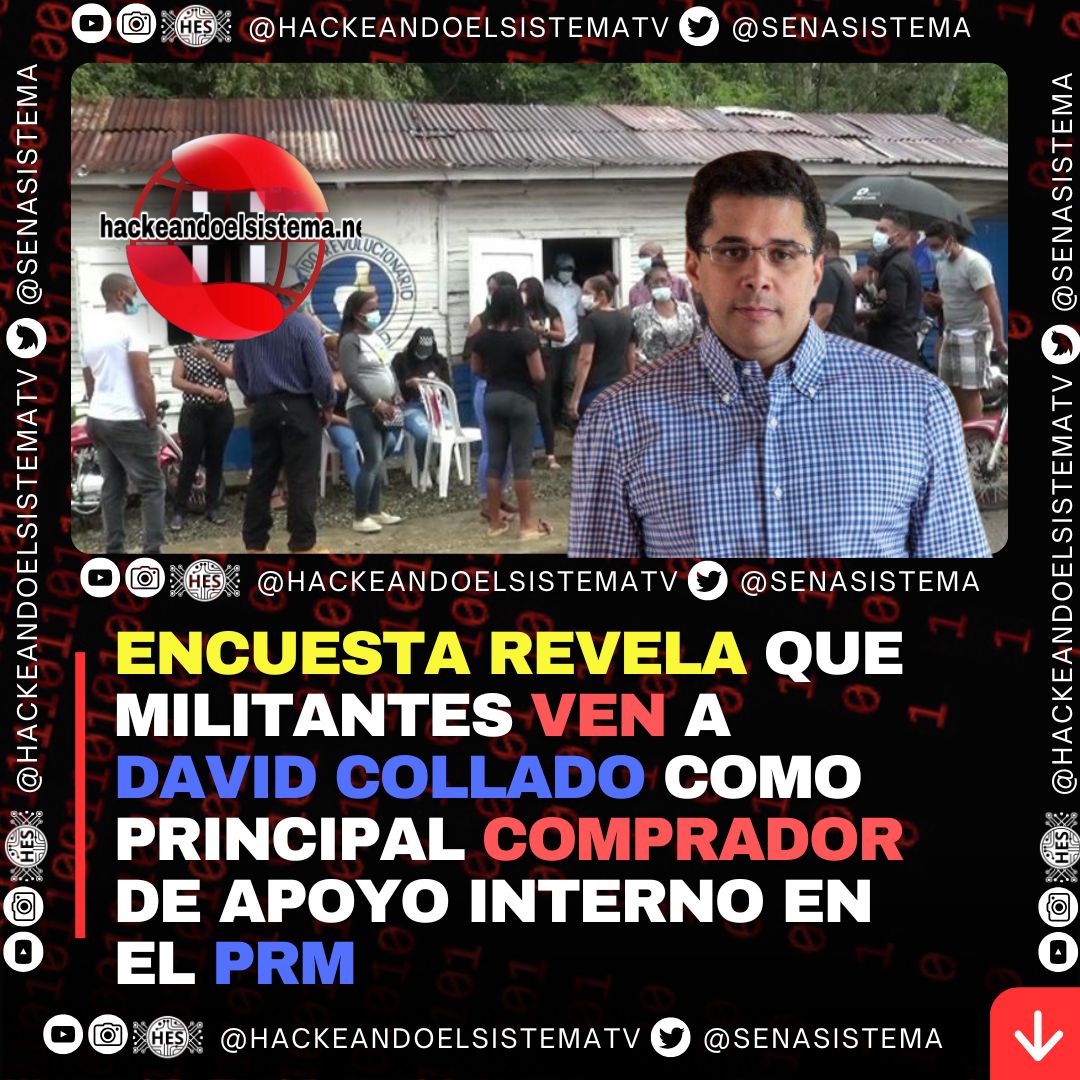 Encuesta revela que militantes ven a David Collado como principal comprador de apoyo interno en el PRM