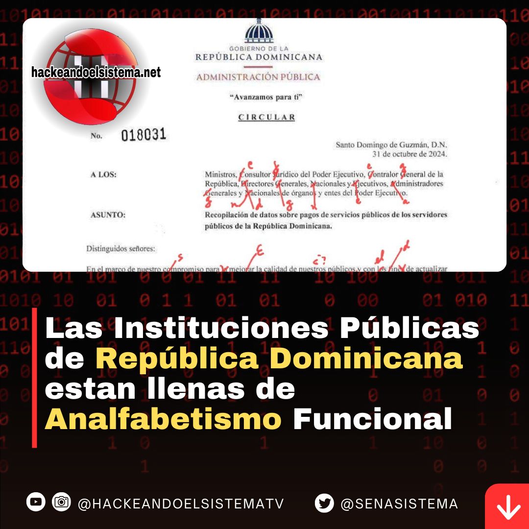 Las Instituciones Públicas de República Dominicana estan llenas de Analfabetismo Funcional