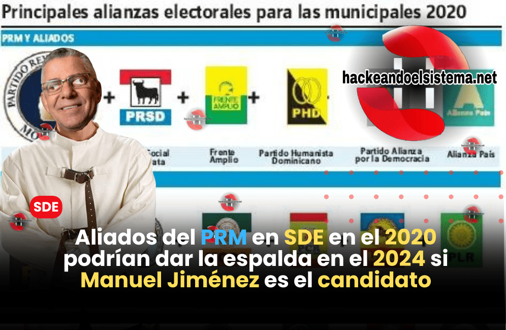 Aliados del PRM en SDE en el 2020 podrían dar la espalda en el 2024 si Manuel Jiménez es el candidato