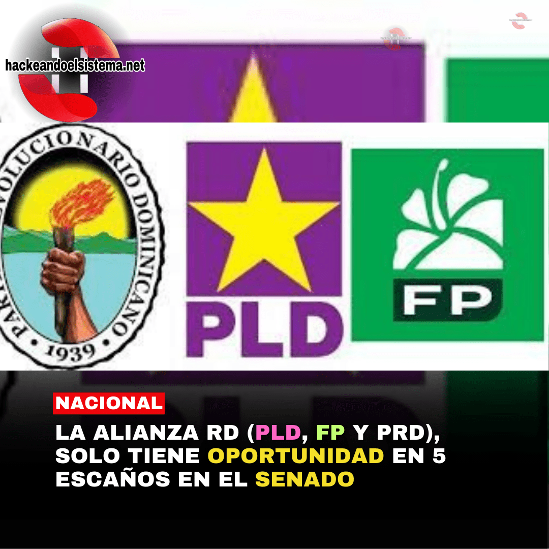 La alianza RD (PLD, FP y PRD), solo tiene oportunidad en 5 escaños en el Senado