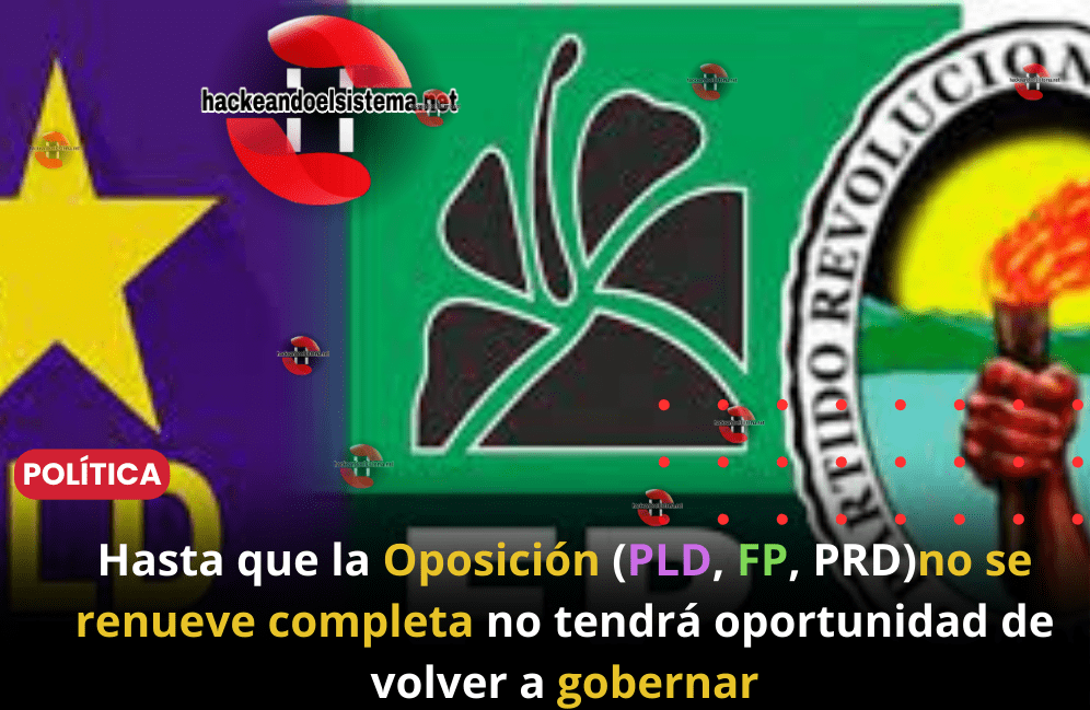 Hasta que la Oposición (PLD, FP, PRD)no se renueve completa no tendrá oportunidad de volver a gobernar