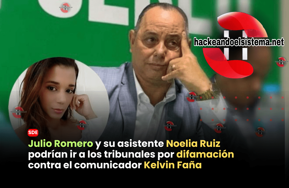 Julio Romero y su asistente Noelia Ruiz podrían ir a los tribunales por difamación contra el comunicador Kelvin Faña