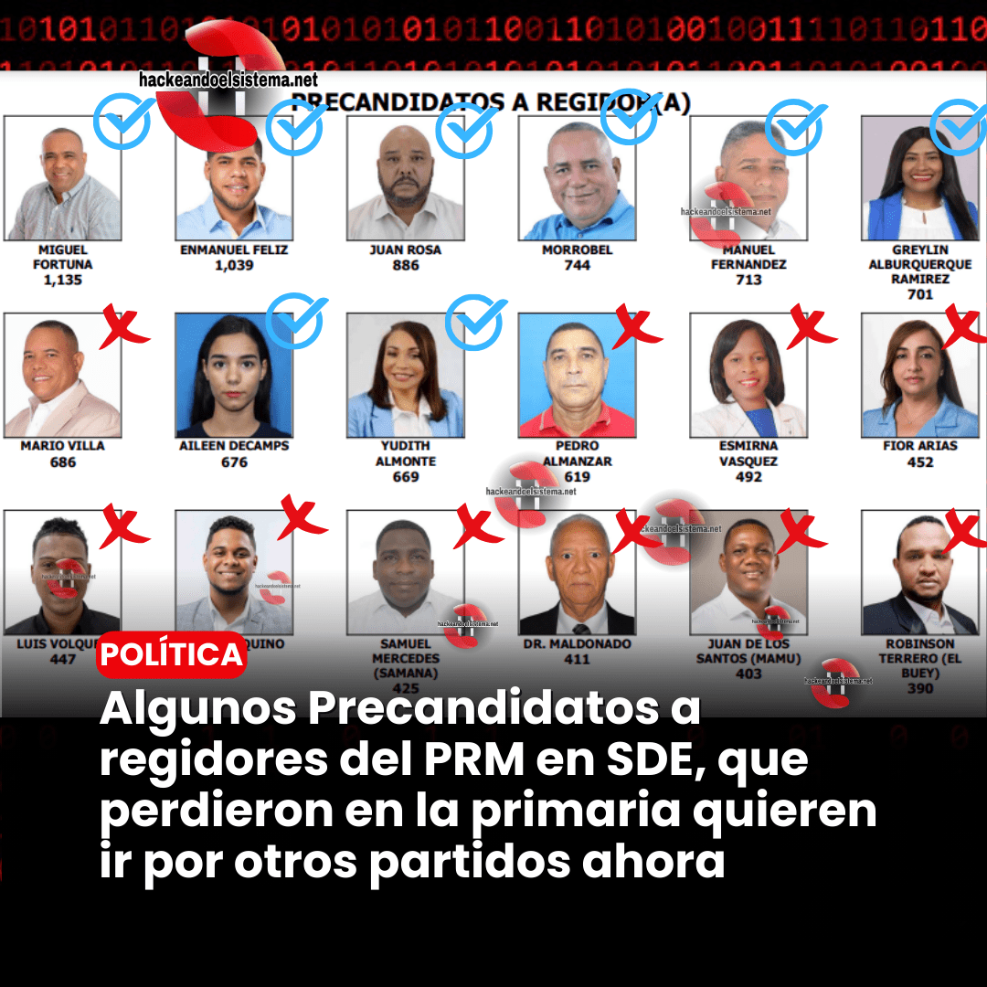 Algunos Precandidatos a regidores del PRM en SDE, que perdieron en la primaria quieren ir por otros partidos ahora