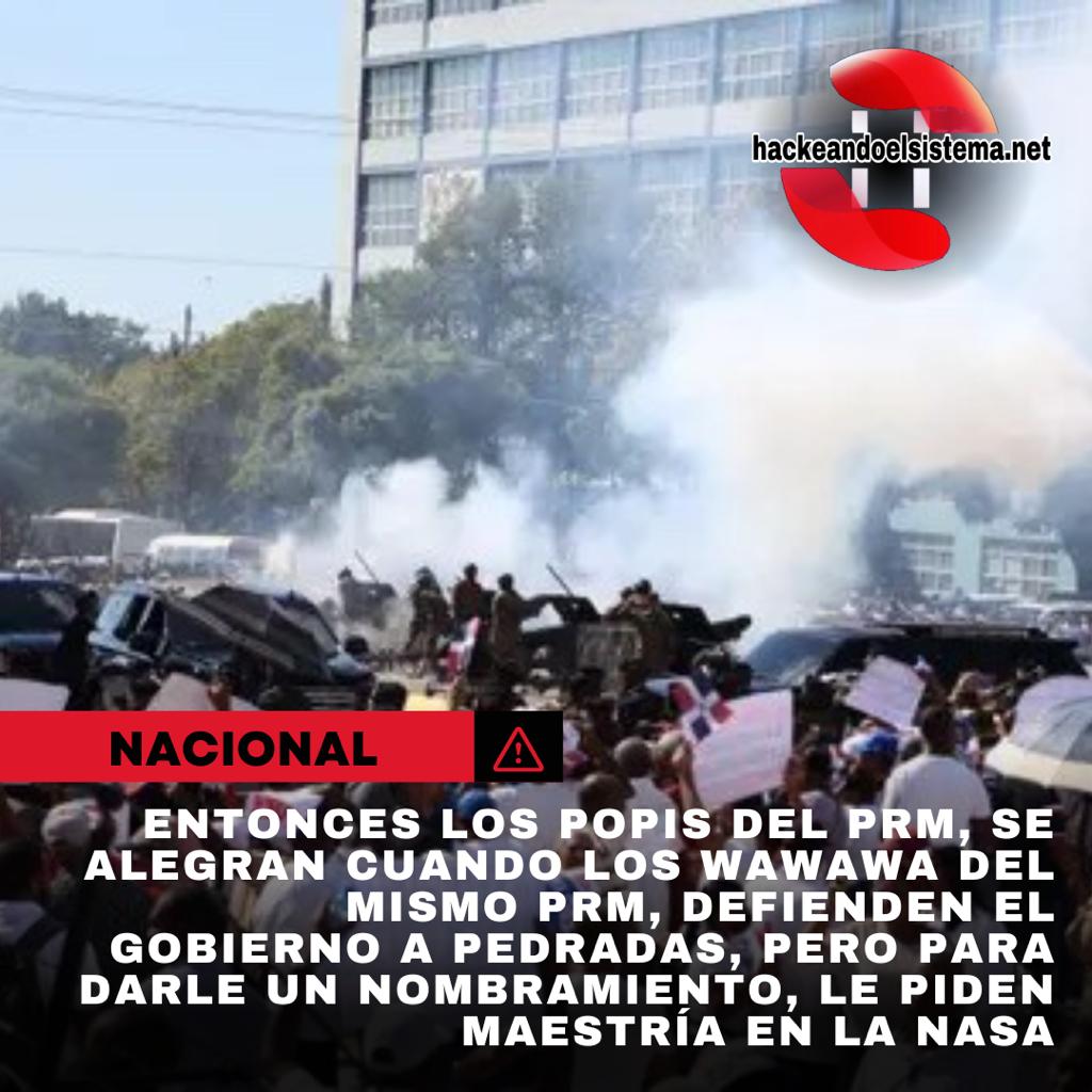 Entonces los popis del PRM, se alegran cuando los wawawa del mismo PRM, defienden el gobierno a pedradas, pero para darle un nombramiento, le piden maestría en la NASA
