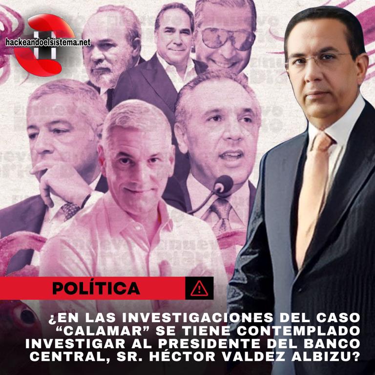 ¿En las investigaciones del caso “CALAMAR” se tiene contemplado investigar al presidente del banco central, Sr. Héctor Valdez Albizu?