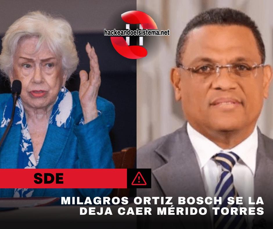 Milagros Ortiz Bosch se la deja caer Mérido Torres