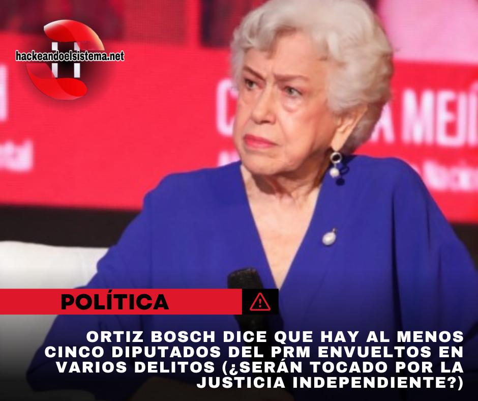 Ortiz Bosch dice que hay al menos cinco diputados del PRM envueltos en varios delitos (¿Serán tocado por la justicia independiente?)