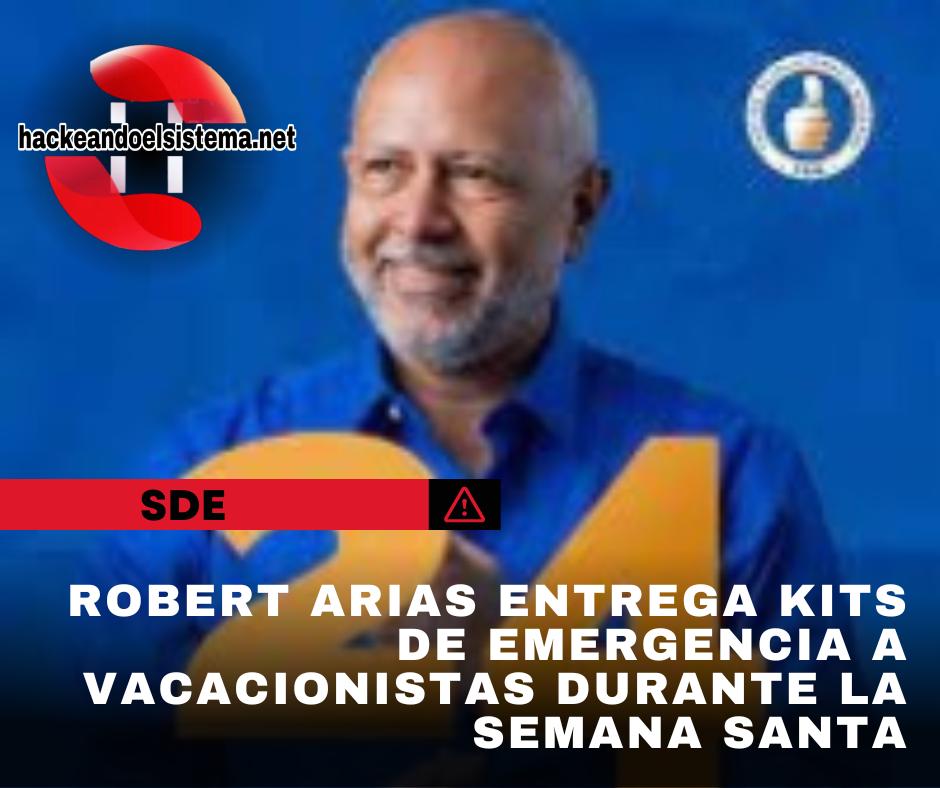 Robert Arias entrega kits de emergencia a vacacionistas durante la Semana Santa