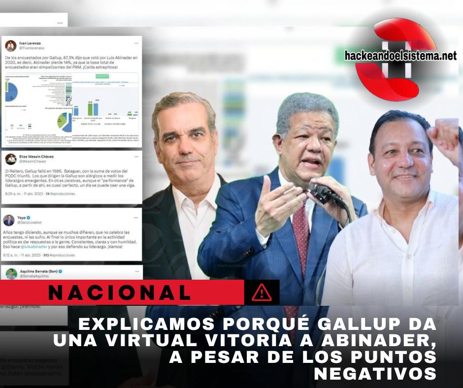 Explicamos porqué Gallup da una virtual Vitoria a Abinader, a pesar de los puntos negativos