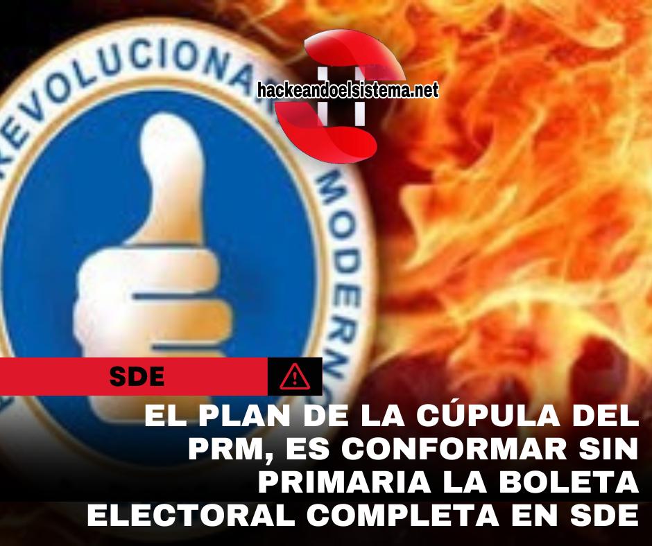 El plan de la cúpula del PRM, es conformar SIN Primaria la boleta electoral completa en SDE