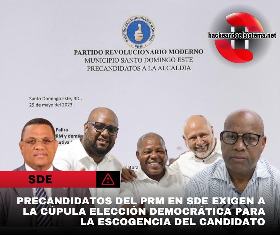 Precandidatos del PRM en SDE exigen a la cúpula elección democrática para la escogencia del candidato