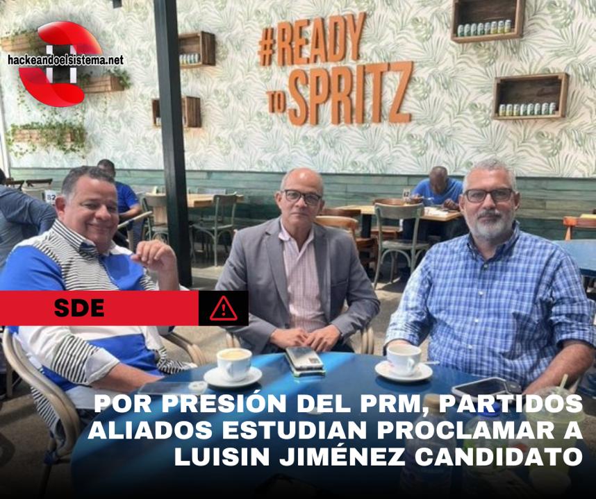 #deultimominuto -Por presión del PRM, partidos aliados estudian proclamar a Luisin Jiménez candidato