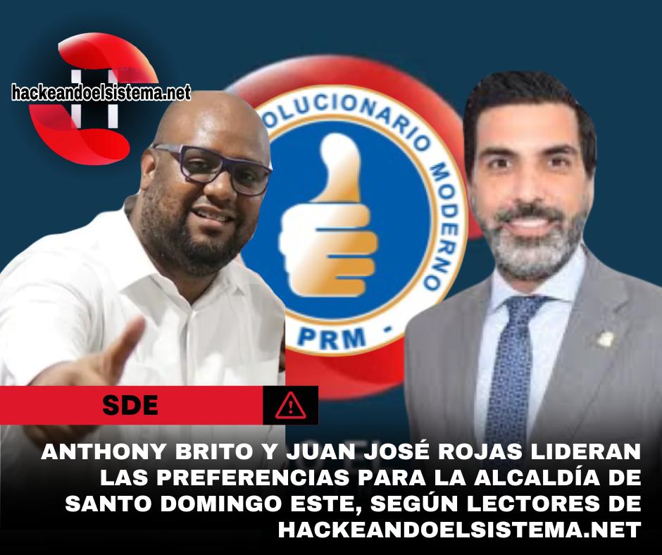 Anthony Brito y Juan José Rojas lideran para la alcaldía de SDE, según encuesta
