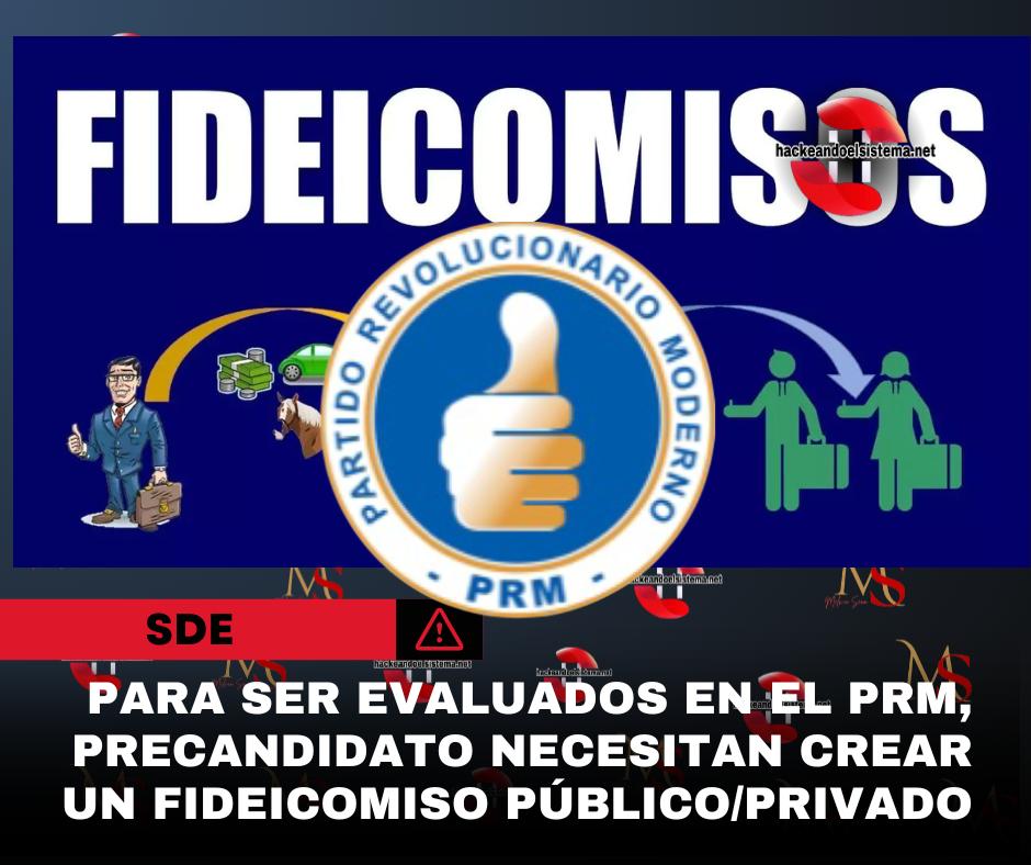 Para ser evaluados en el PRM, precandidato necesitan crear un fideicomiso público/privado