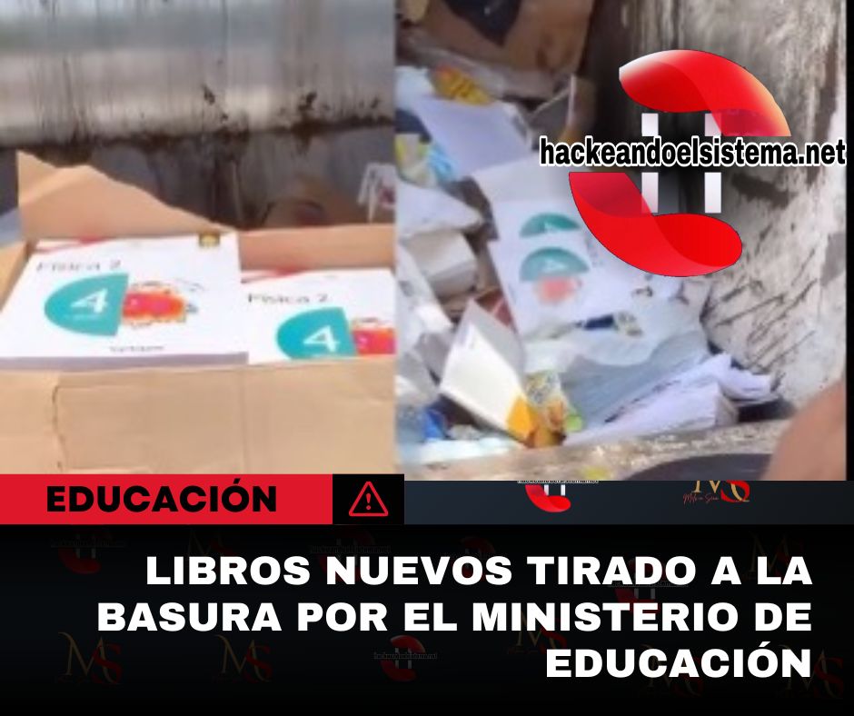 Libros Nuevos tirado a la basura por el Ministerio de Educación