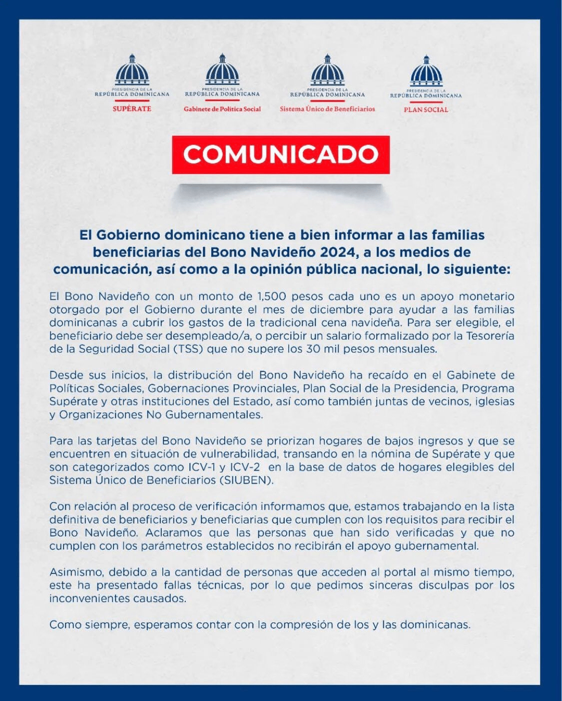 Bono Navideño 2024: La Persistente Ineficiencia del Gobierno ante Nuevas Iniciativas (El Gobierno Fracasa Nuevamente)